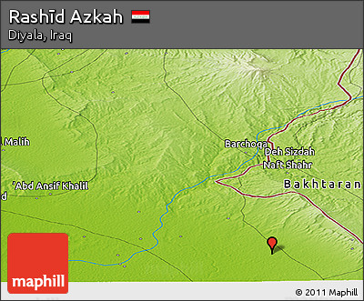 Physical Panoramic Map of Rashīd Azkah