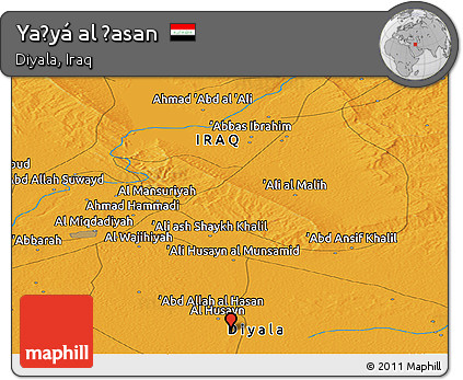 Political Panoramic Map of Yaḩyá Al Ḩasan
