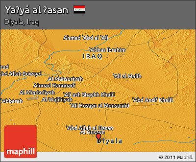 Political Panoramic Map of Yaḩyá Al Ḩasan