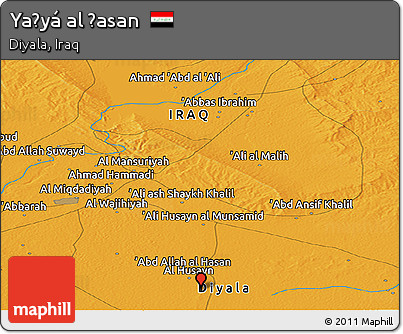 Political Panoramic Map of Yaḩyá Al Ḩasan