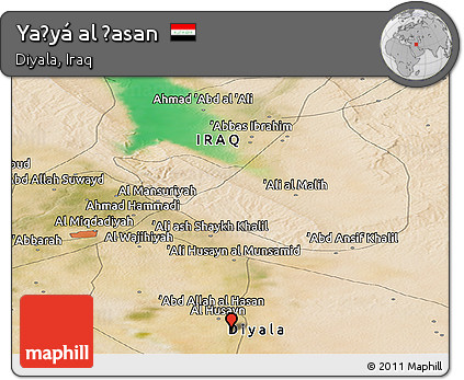 Satellite Panoramic Map of Yaḩyá Al Ḩasan