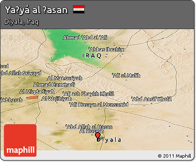Satellite Panoramic Map of Yaḩyá Al Ḩasan