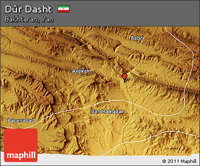 Physical 3D Map of Dūr Dasht