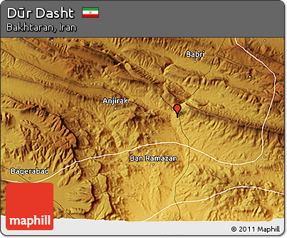 Physical 3D Map of Dūr Dasht