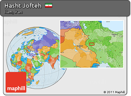Political Location Map of Hasht Jofteh