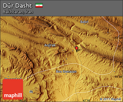 Physical Map of Dūr Dasht