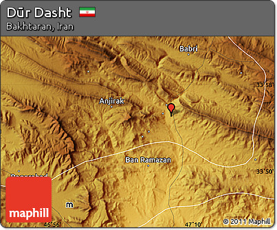 Physical Map of Dūr Dasht
