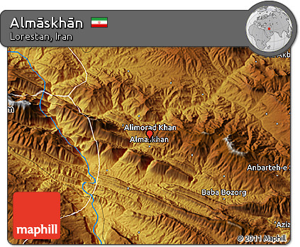 Physical 3D Map of Almāskhān