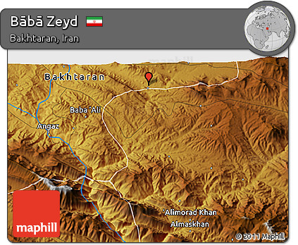 Physical 3D Map of Bābā Zeyd