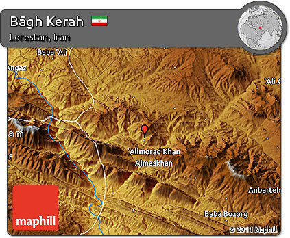 Physical 3D Map of Bāgh Kerah