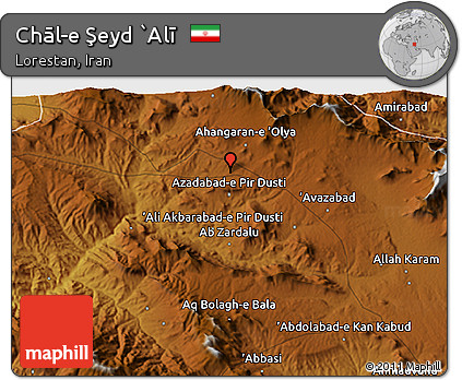 Physical 3D Map of Chāl-e Şeyd `Alī