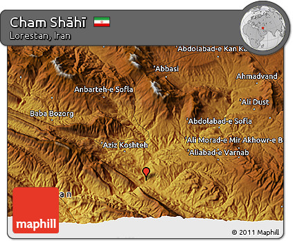 Physical 3D Map of Cham Shāhī