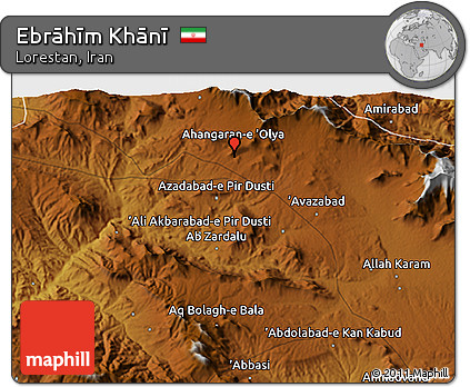 Physical 3D Map of Ebrāhīm Khānī