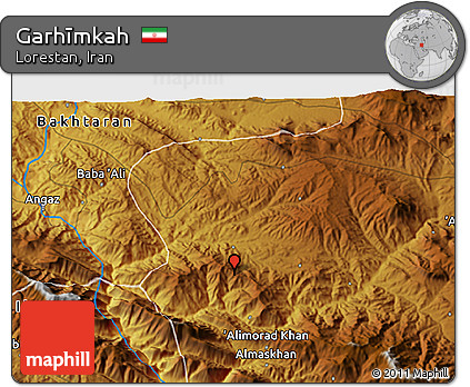 Physical 3D Map of Garhīmkah