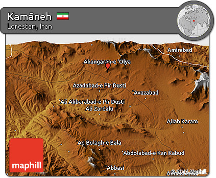 Physical 3D Map of Kamāneh