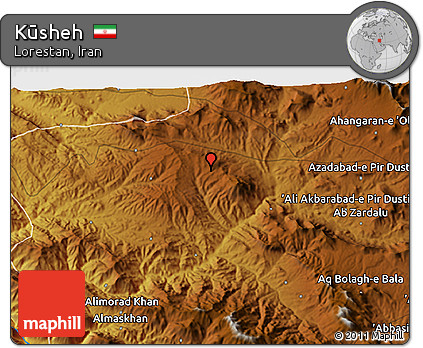 Physical 3D Map of Kūsheh