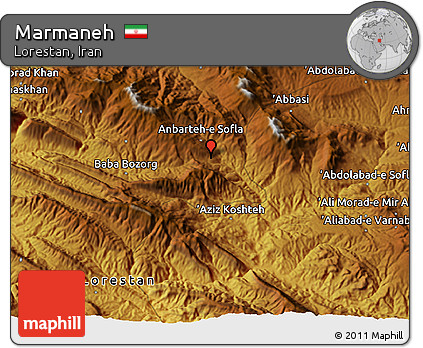 Physical 3D Map of Marmaneh
