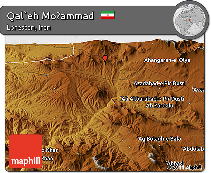 Physical 3D Map of Qal`eh Moḩammad