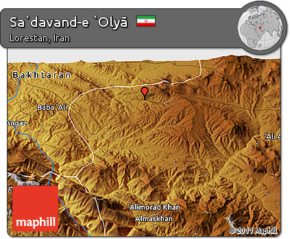 Physical 3D Map of Sa`davand-e `Olyā
