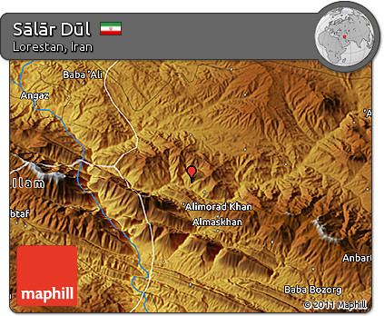Physical 3D Map of Sālār Dūl