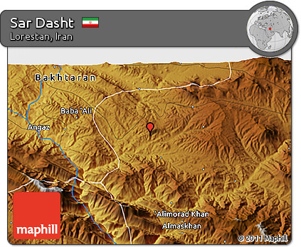 Physical 3D Map of Sar Dasht
