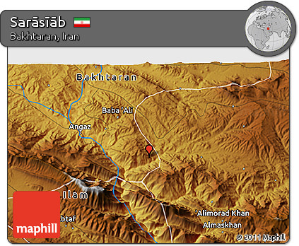 Physical 3D Map of Sarāsīāb