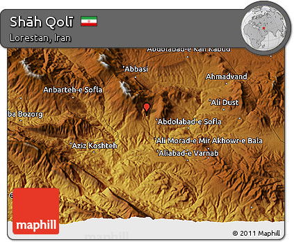 Physical 3D Map of Shāh Qolī