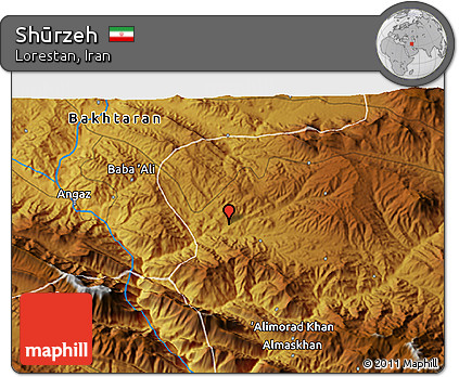 Physical 3D Map of Shūrzeh