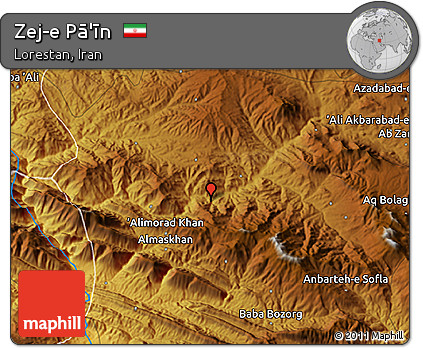 Physical 3D Map of Zej-e Pā'īn