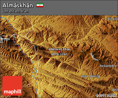 Physical 3D Map of Almāskhān