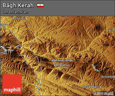 Physical 3D Map of Bāgh Kerah