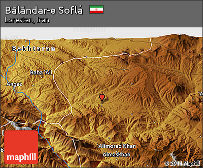 Physical 3D Map of Bālāndar-e Soflá