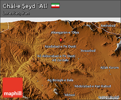 Physical 3D Map of Chāl-e Şeyd `Alī
