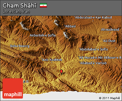 Physical 3D Map of Cham Shāhī