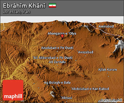 Physical 3D Map of Ebrāhīm Khānī