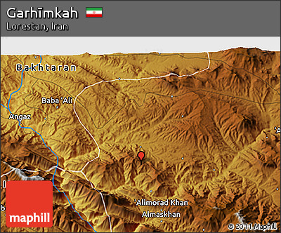 Physical 3D Map of Garhīmkah