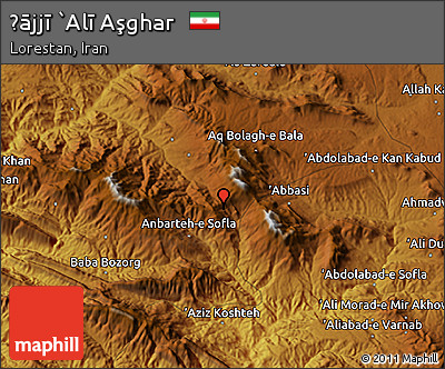 Physical 3D Map of Ḩājjī `Alī Aşghar