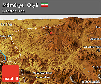 Physical 3D Map of Māmū-ye `Olyā