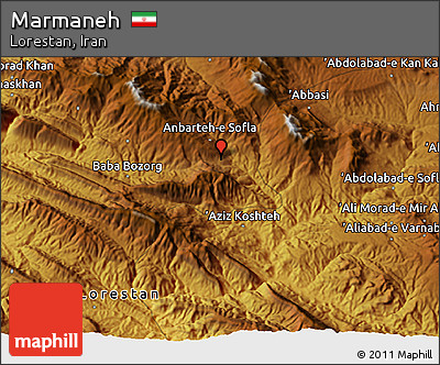 Physical 3D Map of Marmaneh