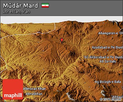 Physical 3D Map of Mūdār Mard