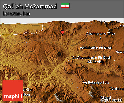 Physical 3D Map of Qal`eh Moḩammad