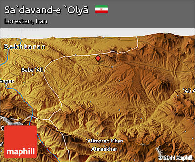 Physical 3D Map of Sa`davand-e `Olyā
