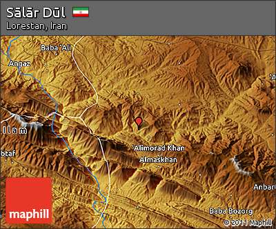 Physical 3D Map of Sālār Dūl
