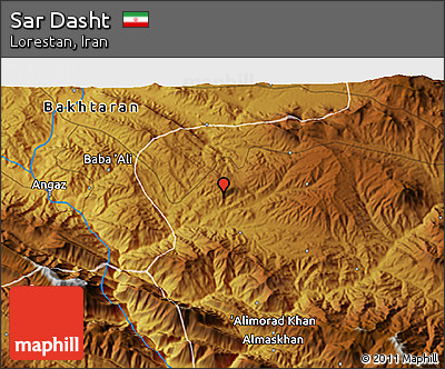 Physical 3D Map of Sar Dasht