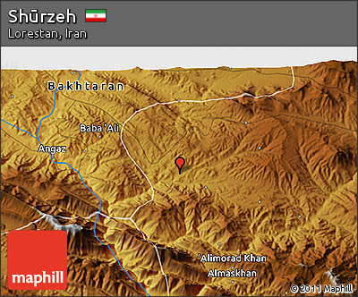 Physical 3D Map of Shūrzeh