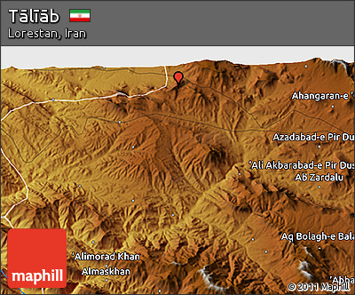 Physical 3D Map of Tālīāb