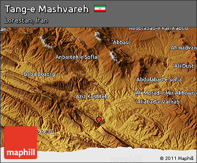 Physical 3D Map of Tang-e Mashvareh