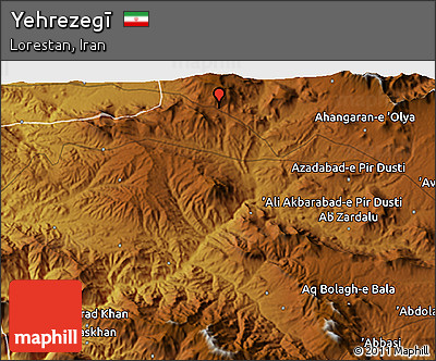 Physical 3D Map of Yehrezegī
