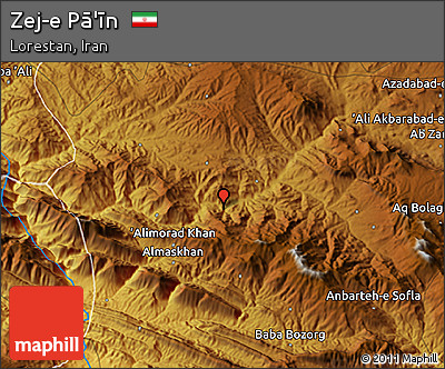 Physical 3D Map of Zej-e Pā'īn