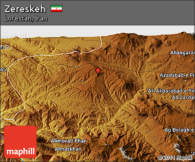Physical 3D Map of Zereskeh